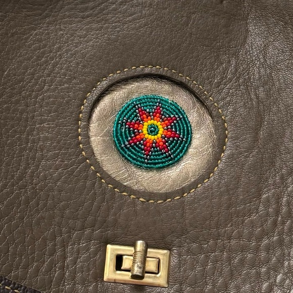 Handmade authentic leather crossbody bag with hand beaded detail - Picture 12 of 12